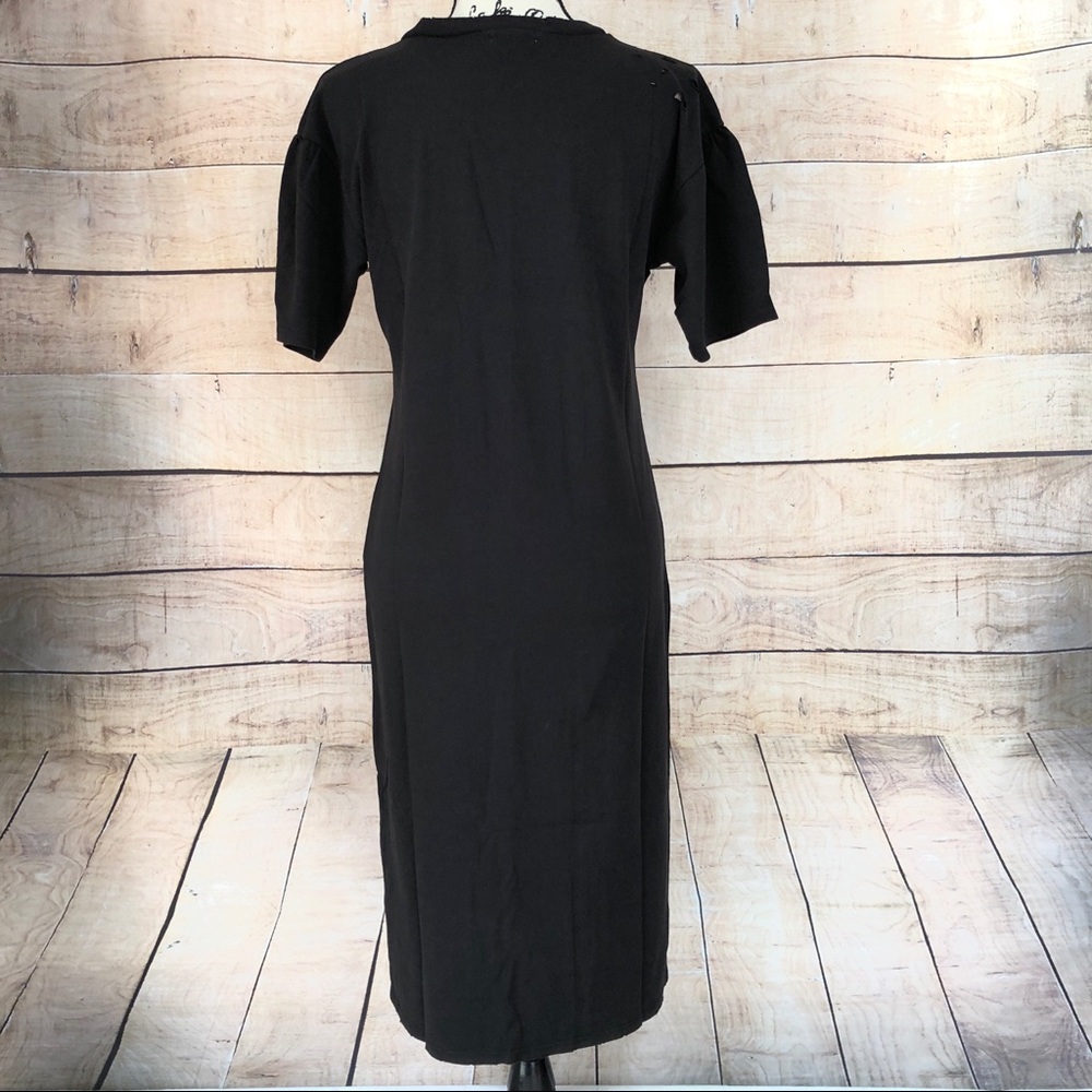 Abound Distressed Black Midi Dress Size L - Picture 11 of 14